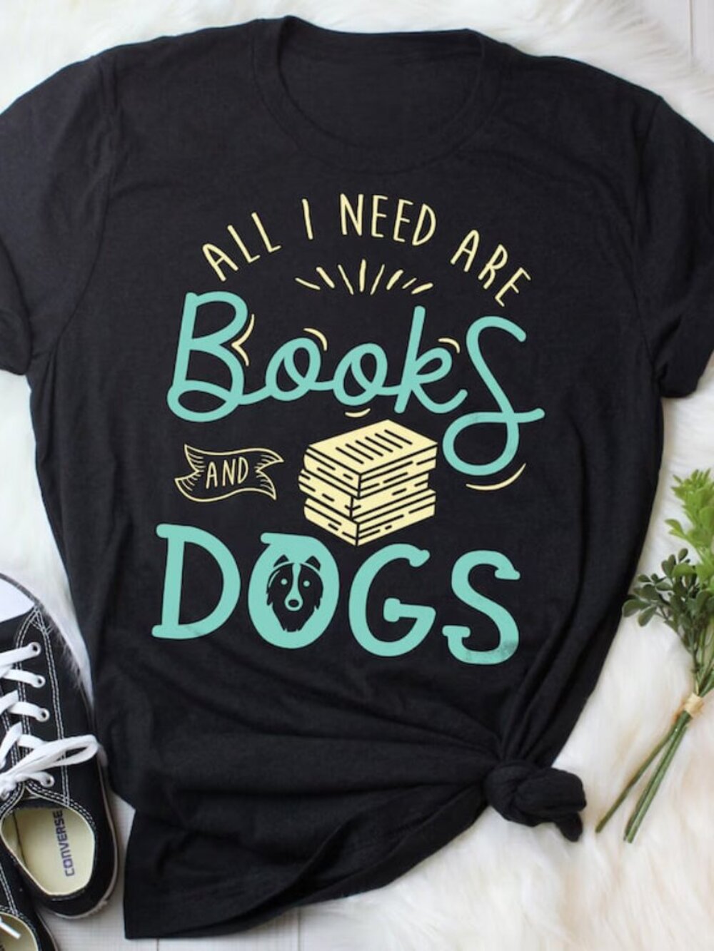 Book And Dog Shirt, Dog Lover Gift, Cute Book Lover Shirt